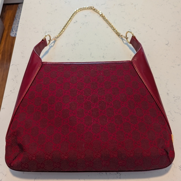 ❌ SOLD ❌ Dark red vintage Gucci 1973 shoulder bag - with dust bag - Picture 6 of 17